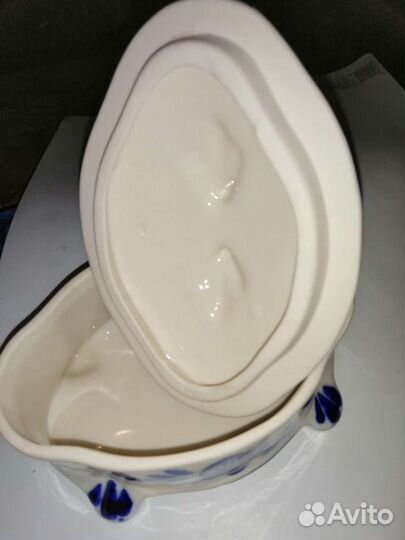 Шкатулка. Сахарница. Гжель. Винтаж. 70-80 годы