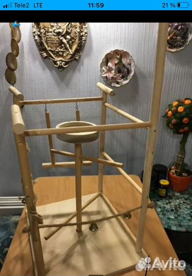 Игровая площадка присадка для попугая