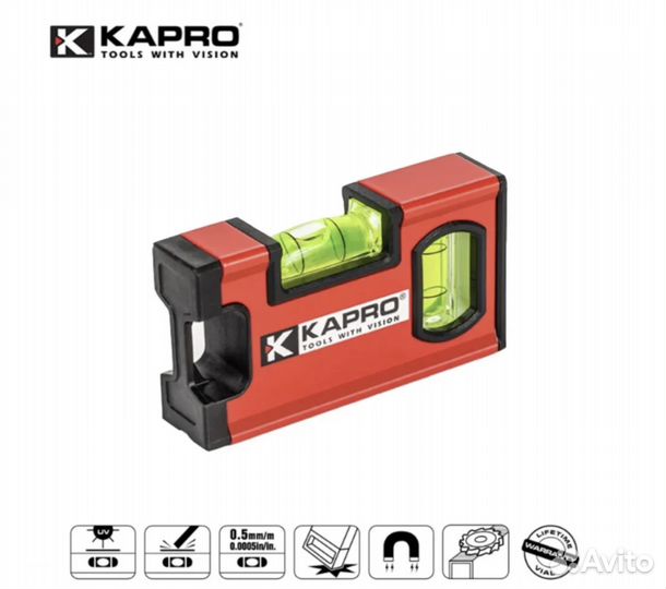 Уровень Kapro брусковый 771 10см магнитный 2 глаза
