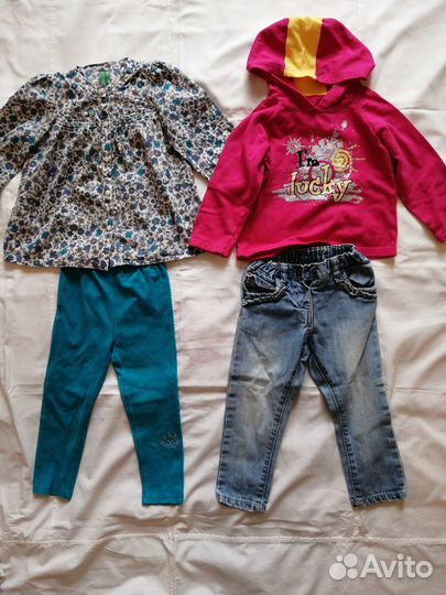 Одежда для девочки 2-3 лет, б/у, пакетом