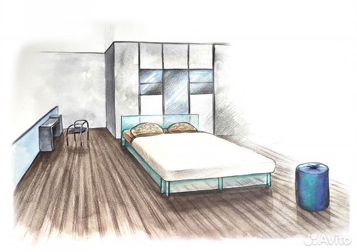 Интерьерные эскизы, скетчи