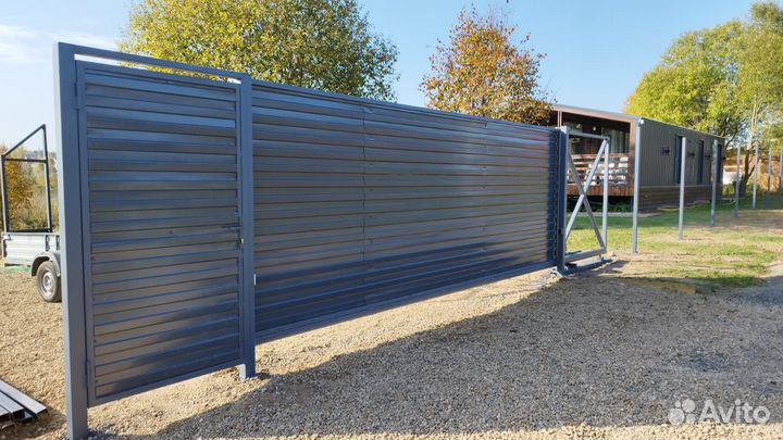 Откатные ворота под ключ с доставкой и установкой