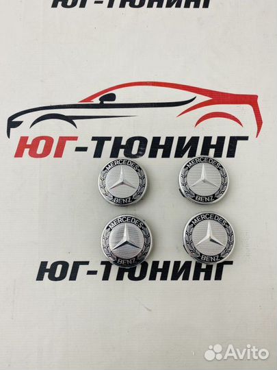 Колпачки в ступицу Mercedes Classic черный 4 шт