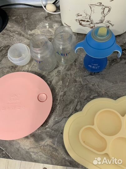 Детская силиконовая посуда, бутылки avent