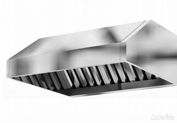 Зонт пристенный вытяжной из нержавеющей стали