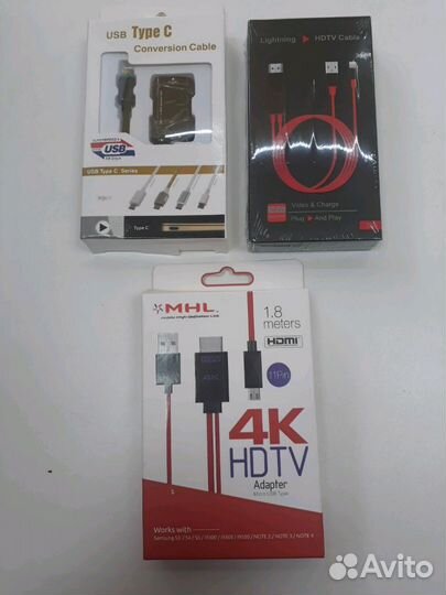 Hdmi tv кабель Micro USB/ Apple 8 pin/ Type C
