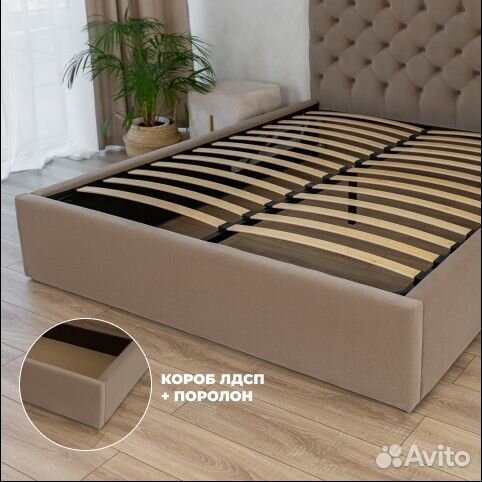 Кровать 160х200 кофе велюр Барокко