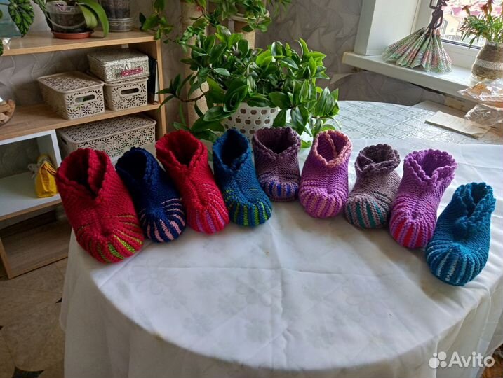 Носки ручной вязки шерстяные 5шт