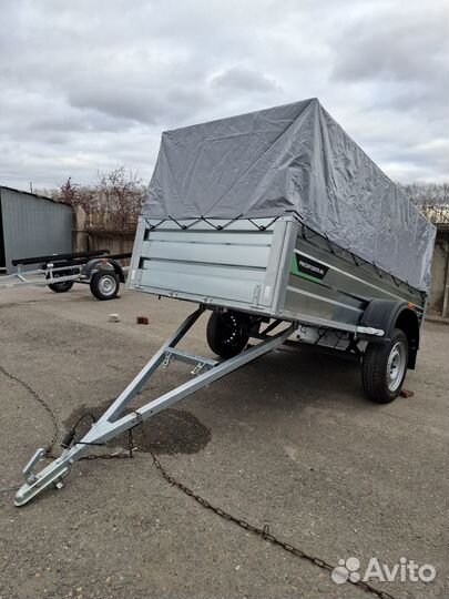 Легковой прицеп Титан 2,5х1,3 борт 0,5м тент 0,6м
