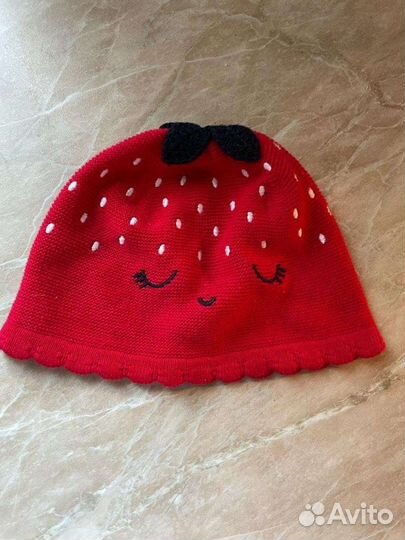 Шапочка для девочки от 6-12 месяцев