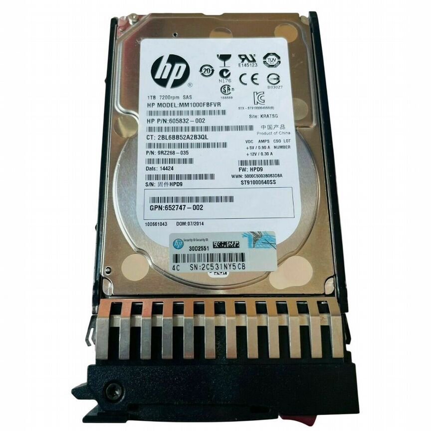 [MM1000FBFVR] Жесткий Диск Hp 1tb Sas 2,5" Hdd Mm1000fbfvr