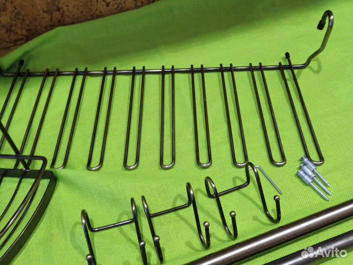 Рейлинг для кухни с полками, античная бронза