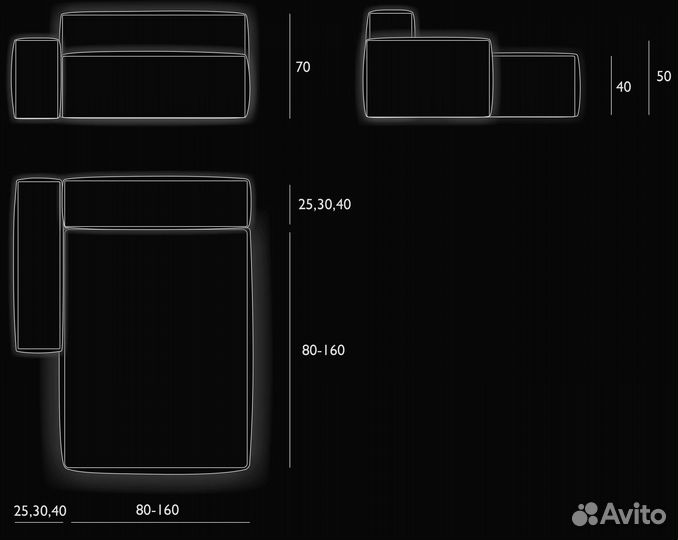 Диван со спальным местом 4400х1800 мм