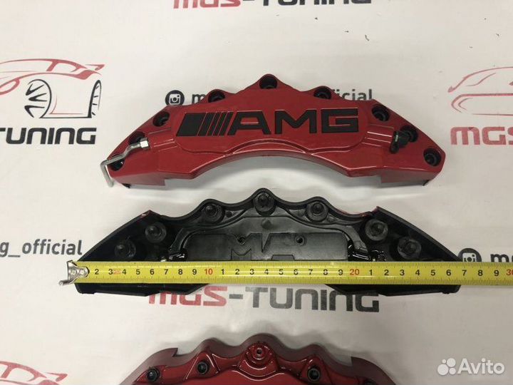 Накладки на суппорта AMG красные Mercedes амг