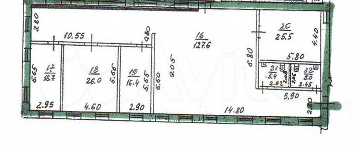 Помещение на первой линии, 222.6 м²
