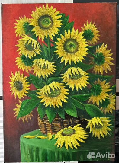 Картина маслом на холсте цветы