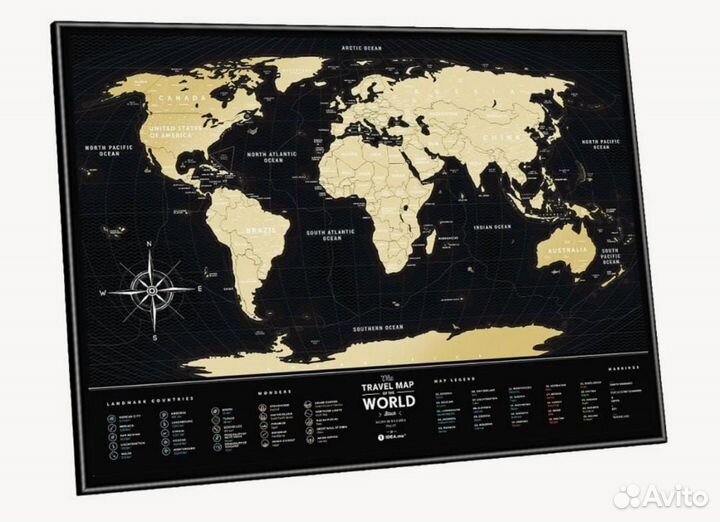 Скретч-карта мира Travel Map «Black World»