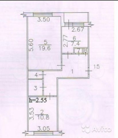 2-к. квартира, 54 м², 1/3 эт.