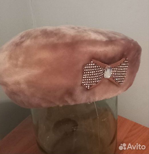 Берет женский, натуральная замша