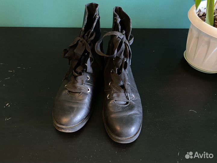 Кожаные ботинки zara 37