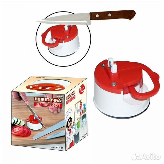 Ножеточка на присоске белая