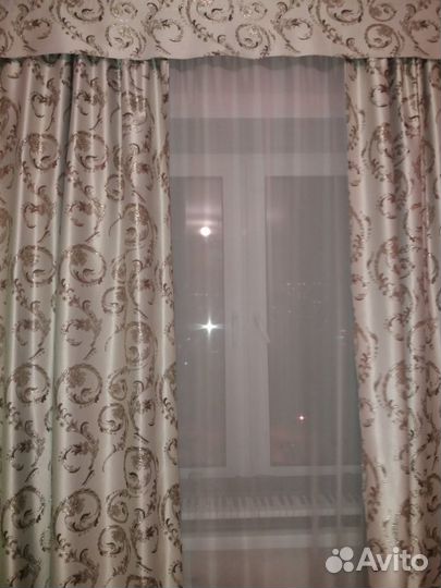 Шторы на 2 окна с ламбрекеном