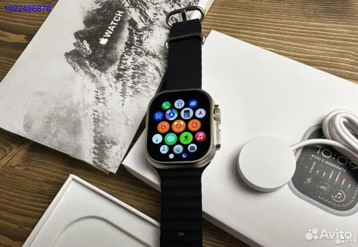 Apple Watch 9 Ultra 2 с яблоком