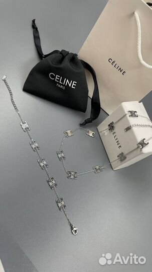 Ожерелье колье браслет Celine Triomphe комплект