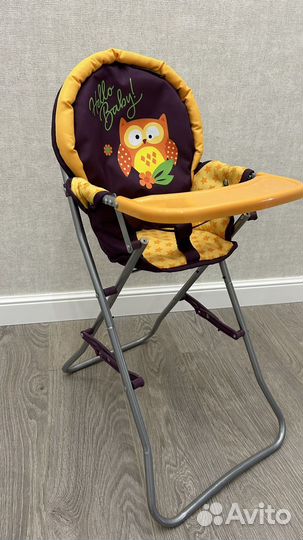 Стульчик для кормления и качели кукольные