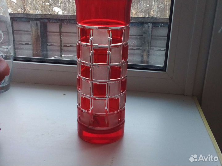 Ваза цветной хрусталь