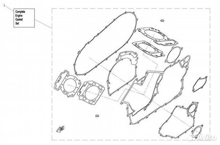 Комплект прокладок двигателя для CF-moto X8,U8,Z8