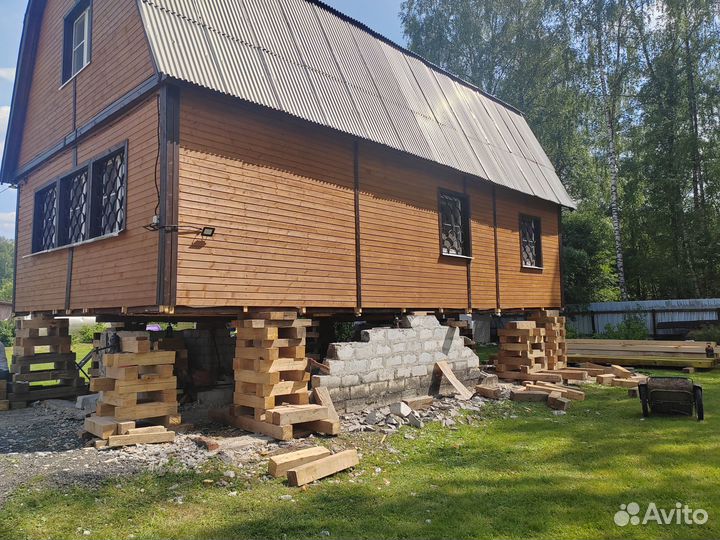 Подъем дома, замена венцов