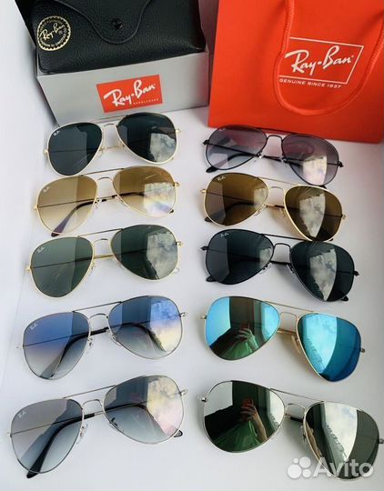 Очки ray ban aviator черные