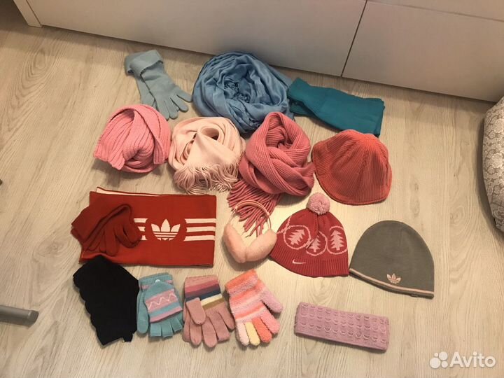 Шапка, шарф, перчатки для девочки пакетом