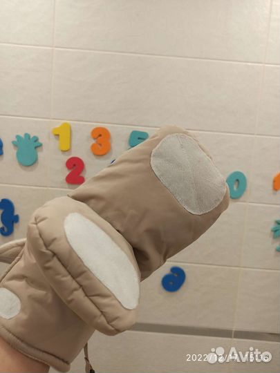 Муфта варежки на коляску с мехом