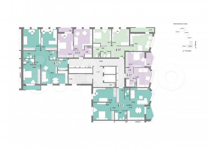 2-к. квартира, 75,9 м², 10/12 эт.