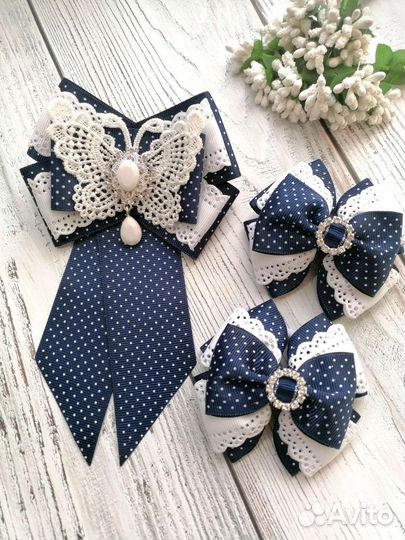 Школьный набор бантиков и галстук