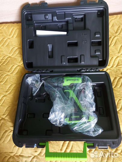 Дрель-шуруповерт greenworks GD24DD35 новая+акб 2ач