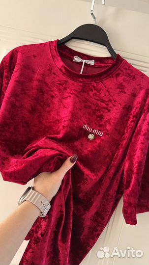 Футболка велюровая miu miu