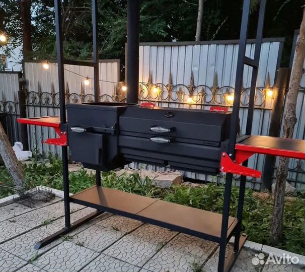 Барбекю комплекс:мангал с крышей печь гриль смокер