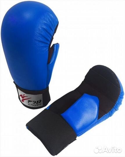 Накладки для каратэ (WKF), искожа (M,Синий)