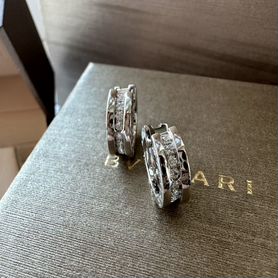 Золотые серьги bvlgari zero с бриллиантами