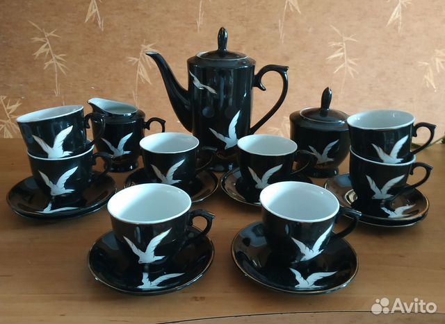 Сервиз фарфор старинный Чайка, Старый Китай