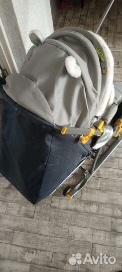 Детские санки коляска с колесами