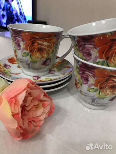 Чашки с блюдцами 6 шт