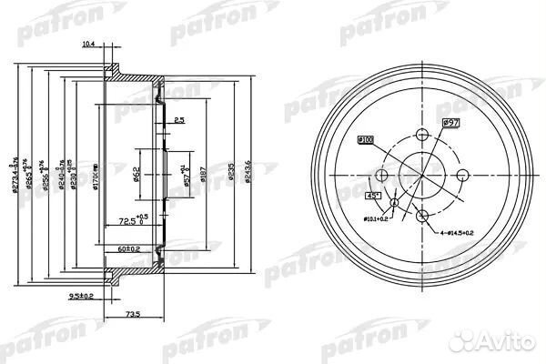 Patron PDR1122 Тормозной барабан