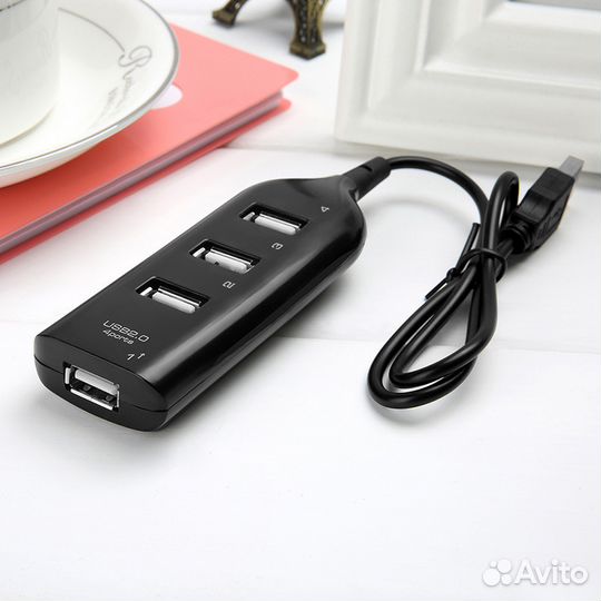 USB концентратор (HUB) 4 выхода (USB 2.0) 40 см