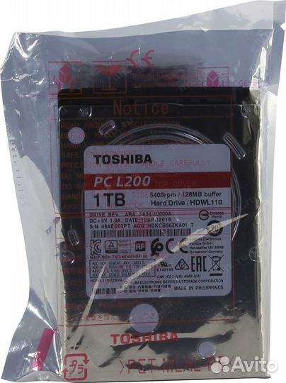 Жесткий диск 1Tb Toshiba PC L200 2.5