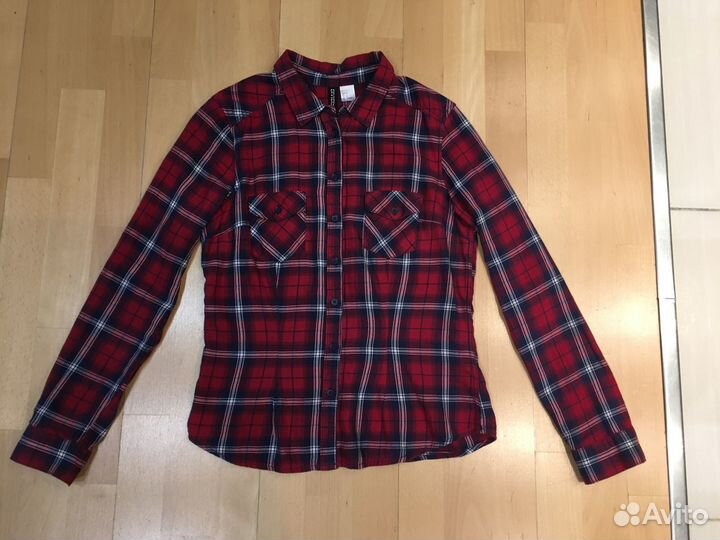 Рубашка в клетку H&M, р.146