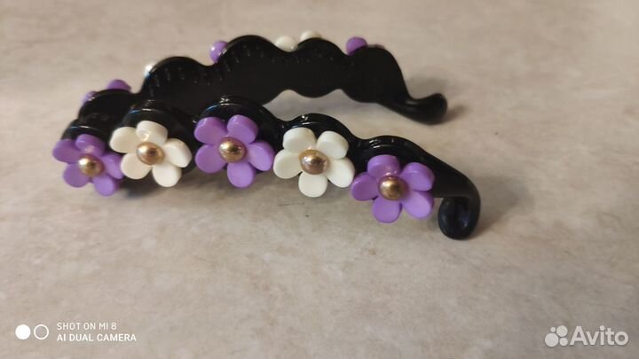 Заколка-автомат, банан, резинки для волос